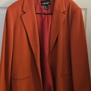 Requirements Women's Vibrant Orange Suit Jacket